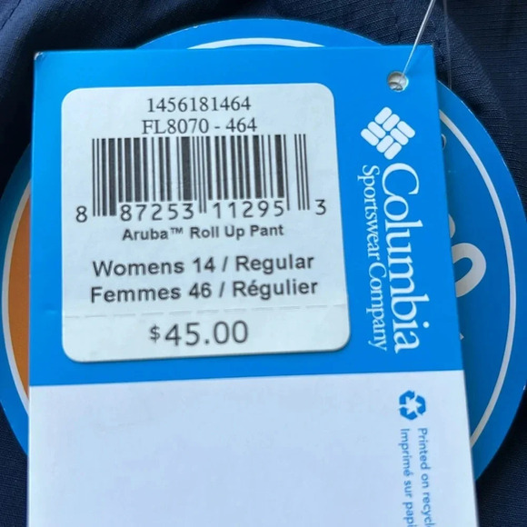 NWT Women’s Navy Blue Columbia Lighweight Pant, size 14 - Picture 8 of 10